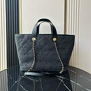 Chanel shopping Tote Bag Denim Black 45x28x17cm - 2