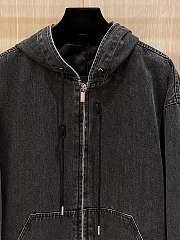 Dior CD Box Hooded Blouson Jacket Gray Cotton Twill - 3