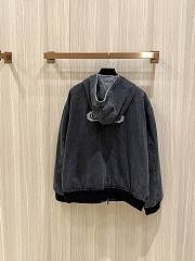 Dior CD Box Hooded Blouson Jacket Gray Cotton Twill - 2