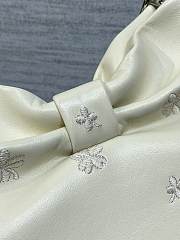 Dior Small Bow Bag White Clover Embroidered 26x16x10cm - 5