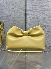 Dior Small Bow Bag Yellow Lambskin Silver 26x16x10cm - 1