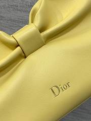 Dior Small Bow Bag Yellow Lambskin Silver 26x16x10cm - 5