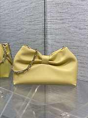 Dior Small Bow Bag Yellow Lambskin Silver 26x16x10cm - 4