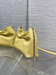 Dior Small Bow Bag Yellow Lambskin Silver 26x16x10cm - 3