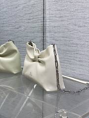 Dior Small Bow Bag White Lambskin Silver 26x16x10cm - 3