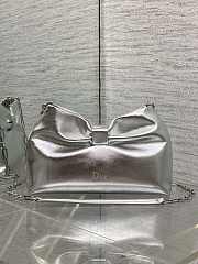 Dior Small Bow Bag Lambskin Silver 26x16x10cm - 1