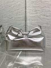 Dior Small Bow Bag Lambskin Silver 26x16x10cm - 2