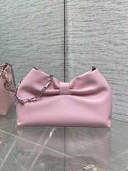 Dior Small Bow Bag Pink Lambskin Silver 26x16x10cm - 4