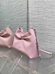 Dior Small Bow Bag Pink Lambskin Silver 26x16x10cm - 2