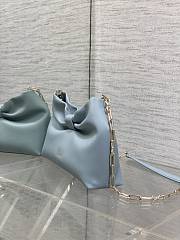 Dior Small Bow Bag Blue Lambskin Silver 26x16x10cm - 2