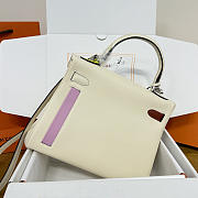 Hermes kelly Colrmatic Swift Silver White 25cm - 5