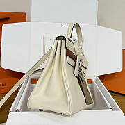 Hermes kelly Colrmatic Swift Silver White 25cm - 4