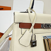 Hermes kelly Colrmatic Swift Silver White 25cm - 2