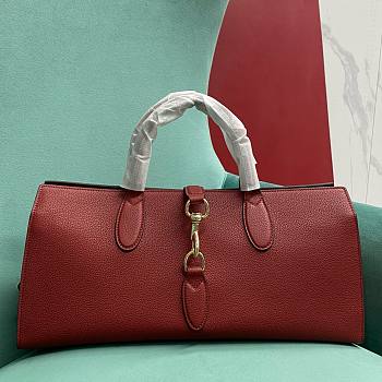 Gucci Medium Tote Hook Closure Red 40x19.5x12cm