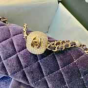 Chanel Flap Bag Purple Velvet 20x13x7cm - 2