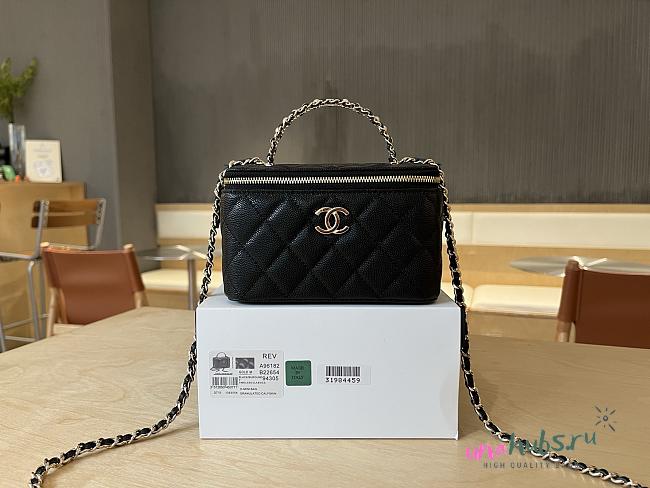 Chanel Vanity Top Handle Black Caviar 17cm - 1