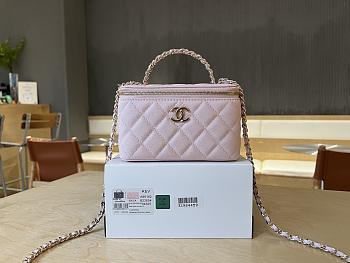 Chanel Vanity Top Handle Pink Caviar 17cm