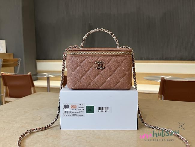 Chanel Vanity Top Handle Brown Caviar 17cm - 1