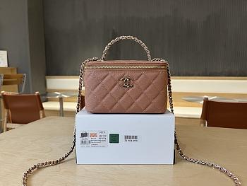 Chanel Vanity Top Handle Brown Caviar 17cm