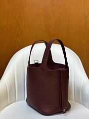Hermes Picotin 18 Burgundy Silver 18cm - 5