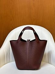Hermes Picotin 18 Burgundy Silver 18cm - 2