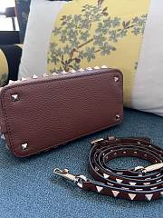 Valentino Garavani Small Rockstud Tote Brown Bag 21x15x10cm - 4
