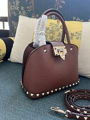 Valentino Garavani Small Rockstud Tote Brown Bag 21x15x10cm - 2