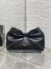 Dior Small Bow Bag Black Crocodile 26x16x10cm - 1