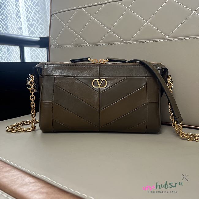 Valentino Garavani Small Panthea Shoulder Bag in Tundra 24x14x6cm - 1