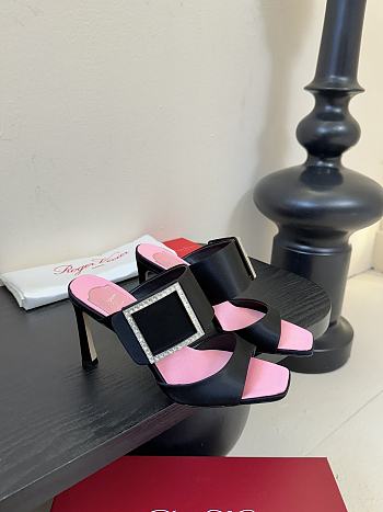 Roger Vivier Trompette Mules in black satin 8.5cm