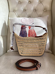 Loewe Hammock Mini raffia shoulder bag 28x17x10cm - 3