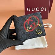 Gucci bi-fold wallet with print in dark blue 11x9cm - 1