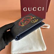 Gucci bi-fold wallet with print in dark blue 11x9cm - 4