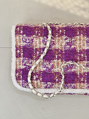 Chanel Flap Bag Tweed Purple 25cm - 4