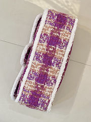 Chanel Flap Bag Tweed Purple 25cm - 3