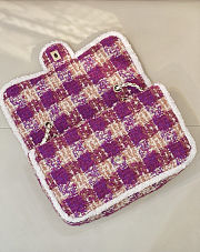 Chanel Flap Bag Tweed Purple 25cm - 2