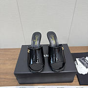 Chanel Patent Leather Mules With CC Logo In Black 9cm - 3