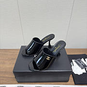 Chanel Patent Leather Mules With CC Logo In Black 9cm - 2