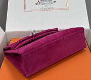 Hermes Kelly Pochette Pink Suede Clutch Bag 22x12x5cm - 3