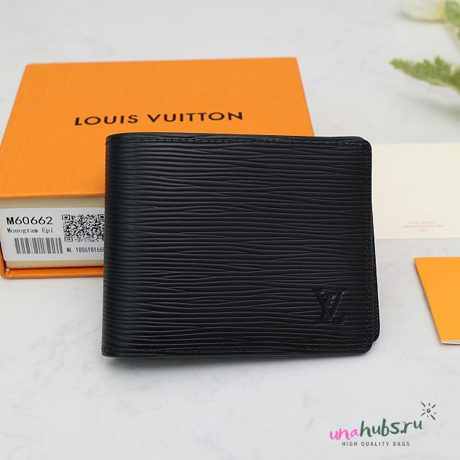 Louis Vuitton Wallet Epi Black 11.5x9cm - 1