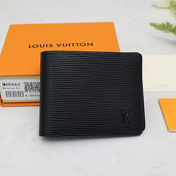 Louis Vuitton Wallet Epi Black 11.5x9cm