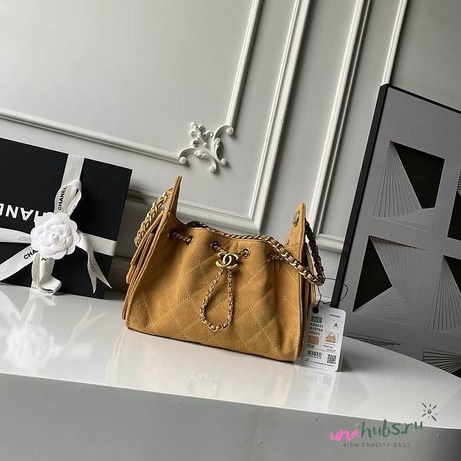 Chanel Mini 25 Handbag Light Brown Suede 22x20x12.5cm - 1
