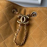 Chanel Small 25 Handbag Light Brown Suede 30x26x14cm - 5