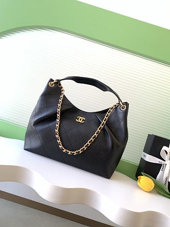 Chanel Shopping Bag Black Lambskin 35x29x13
