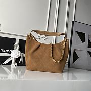 Chanel Shopping Bag Brown Suede 31x23.5x10cm - 3