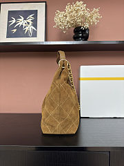 Chanel Shopping Bag Brown Suede 35x29x13cm - 4