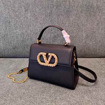 Valentino Garavani Small VSling Handbag Black 22x9x17cm