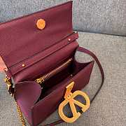 Valentino Garavani Small VSling Handbag Burgundy 22x9x17cm - 5