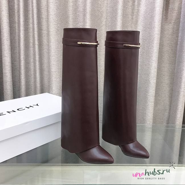 Givenchy Shark Pinch boots in leather Brown - 1