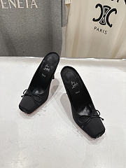 Christian Louboutin Cassia Satin Ballerina Black Pumps 100mm  - 4